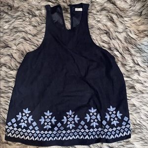 Dark blue sued tank top